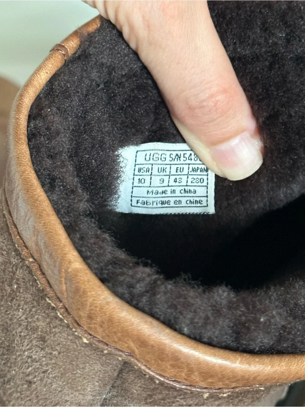 UGG Australia Beacon Men's Brown Leather Sheepskin Boots Size 10